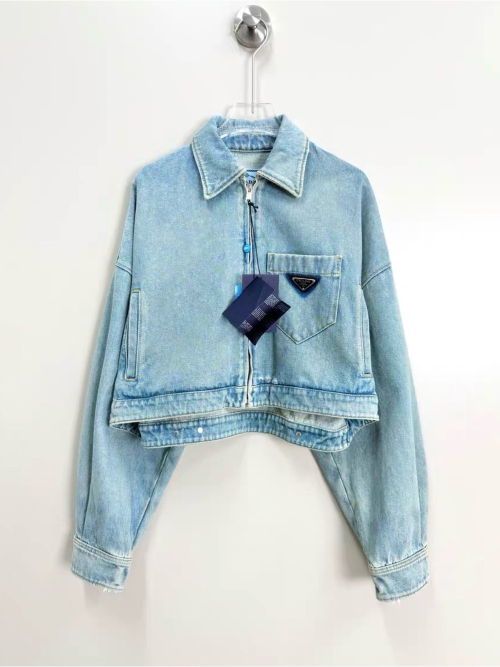 Prada Light Blue Cropped Denim Jacket